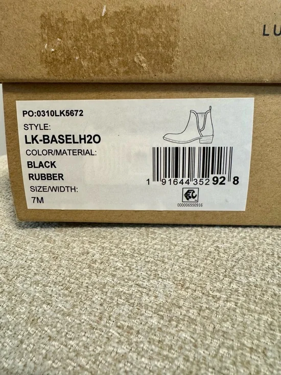 Lucky Brand Basel H2O Waterproof Rain Ankle Boots in Black - Picture 3 of 10